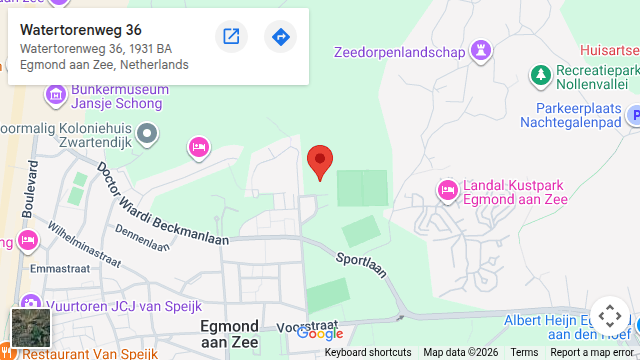 Locatie van Wellness aan Zee op de kaart: Watertorenweg 36, 1931 BA Egmond aan Zee